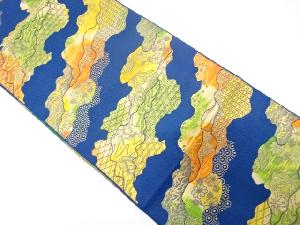 道長取りに花・古典柄織り出し名古屋帯